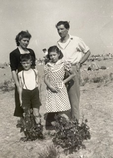 The immediate Babuin/Pancino Giulia and Enrico with their children Liliana and Mario, July 1949